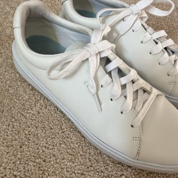 Cole Haan ladies White Leather Sneakers - Picture 3 of 8